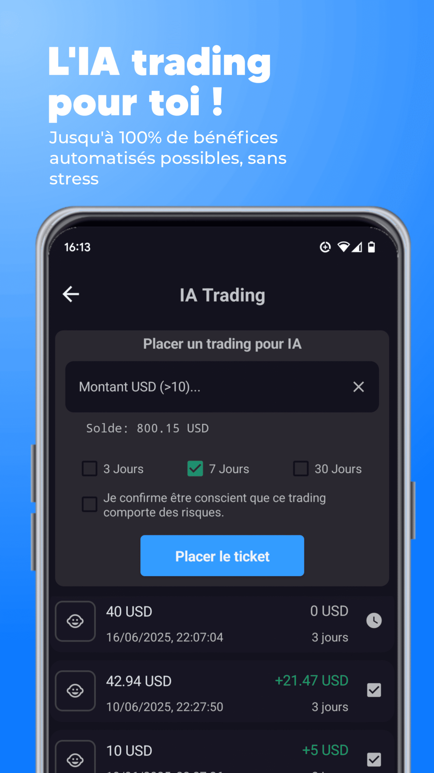 Bluecoin, IA Trading
